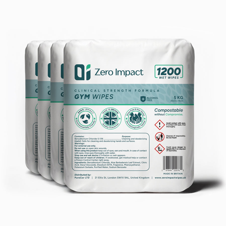 Zero Impact Wipes - 4 x 1200 Count Rolls